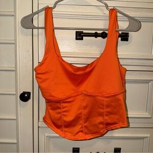 Orange Cropped Corset Tank Top